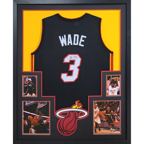 Dwyane Wade Autographed Signed Framed Miami Heat Jersey JSA