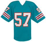 Dwight Stephenson Signed Teal Custom Football Jersey w/HOF'98 -(SCHWARTZ COA)