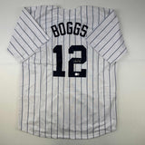 Autographed/Signed Wade Boggs New York Pinstripe Jersey Beckett BAS COA