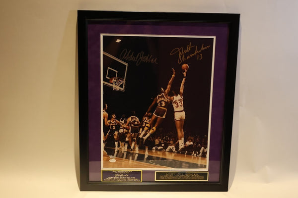 Wilt Chamberlain Kareem Abdul-Jabbar Dual Autographed 16x20 Framed Photo JSA LOA