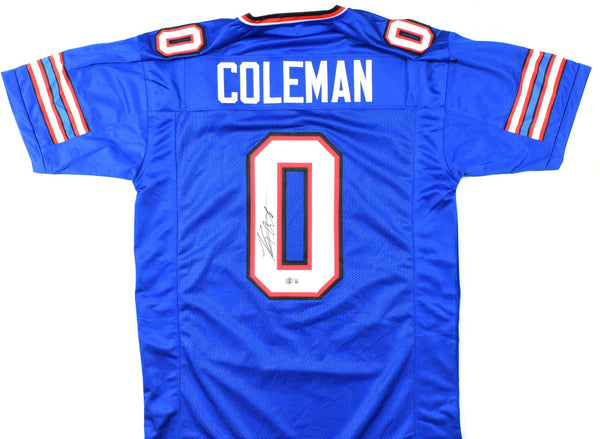Keon Coleman Autographed Blue Pro Style Jersey - Beckett W Hologram *Black