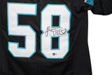 Thomas Davis Autographed/Signed Pro Style Black XL Jersey Beckett 40170