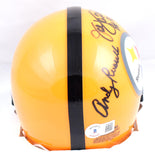 Ham Lambert Russell Autographed Steelers Gold Mini Helmet - Beckett W Hologram