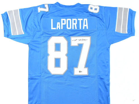 Sam LaPorta Autographed Blue Pro Style Jersey - Beckett W Hologram *Black