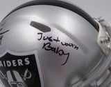 DJ D.J. Turner Autographed Raiders Mini Helmet Just Win Baby Beckett 2W133361