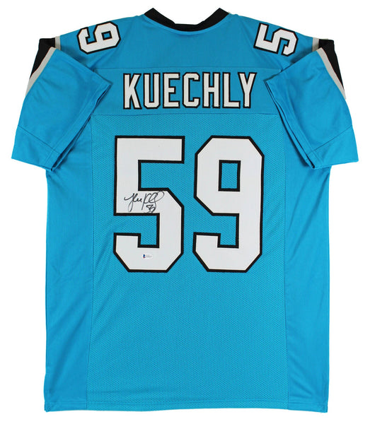 Luke Kuechly Authentic Signed Blue Pro Style Jersey Autographed BAS