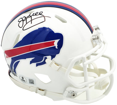JIM KELLY AUTOGRAPHED BILLS WHITE SPEED MINI HELMET BECKETT WITNESS 224820