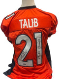 Aqib Talib Autographed Broncos Orange Jersey Inscribed "SB 50 Champs" BAS COA