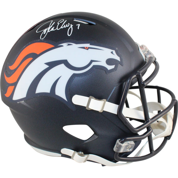 John Elway Autographed Denver Broncos F/S 2024 Helmet Beckett Witness 50235