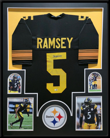 FRAMED PITTSBURGH STEELERS JALEN RAMSEY AUTOGRAPHED SIGNED JERSEY JSA COA