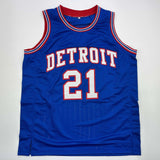Autographed/Signed Dave Bing HOF 90 Detroit Blue Jersey Beckett BAS COA