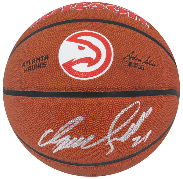Dominique Wilkins Signed Wilson Atlanta Hawks Logo NBA Basketball (SCHWARTZ COA)