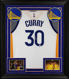 Warriors Stephen Curry Authentic Signed White Adidas The Bay Framed Jersey JSA