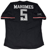 PATRICK MAHOMES SIGNED TEXAS TECH RED RAIDERS BLACK #5 ADIDAS BASEBALL JERSEY