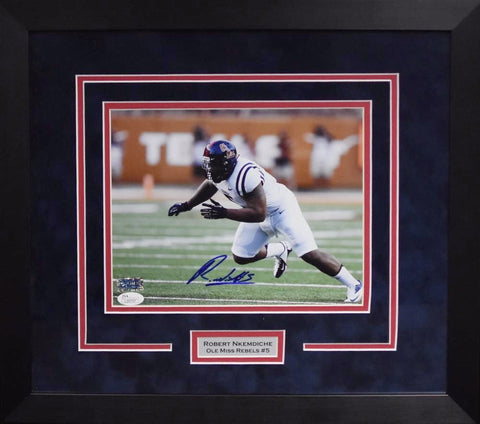 ROBERT NKEMDICHE AUTOGRAPHED OLE MISS REBELS 8x10 FRAMED PHOTO COA