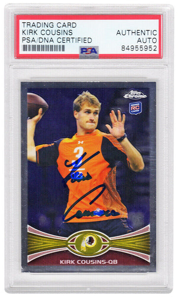Kirk Cousins Signed 2012 Topps Chrome Rookie Trading Card #146 - (PSA Slabbed)