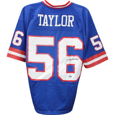Lawrence Taylor Autographed M&N Blue Legacy sz 44 Jersey Beckett 51277