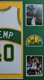 FRAMED SEATTLE SUPERSONICS SHAWN KEMP AUTOGRAPHED SIGNED JERSEY JSA COA