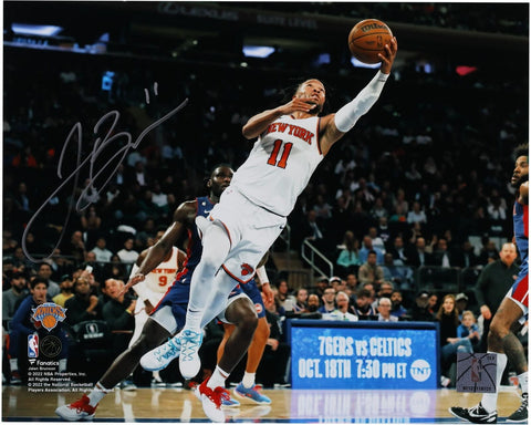 Jalen Brunson New York Knicks Signed 8" x 10" Layup in White Photo