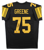 Joe Greene "HOF 87" Signed Black Pro Style Jersey w/ Yellow #'s BAS Witnessed