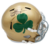 Joe Theismann Signed Notre Dame Speed Full Size NCAA Helmet with "CHOF 2003"