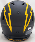 Justin Herbert Auto Chargers Eclipse Black Full Size Spd Helmet 2020 NFL ROY BAS