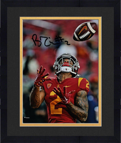 Framed Brenden Rice USC Trojans Autographed 8" x 10" Catching Photograph