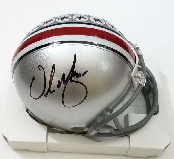 Urban Meyer Autographed Ohio State Riddell Mini Helmet Beckett Witnessed