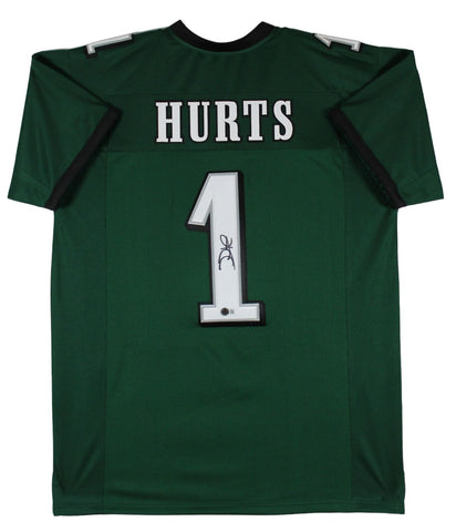 Jalen Hurts Authentic Signed Green Pro Style Jersey Autographed BAS #BM57160