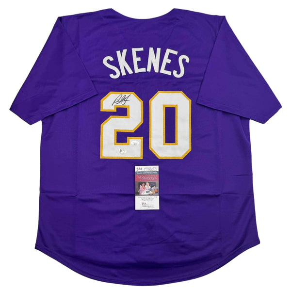 Autographed/Signed Paul Skenes Purple LSU College Baseball Jersey JSA COA