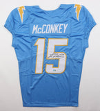 Ladd McConkey Signed Los Angeles Chargers Jersey (Beckett) Ex-Georgia Bulldog WR