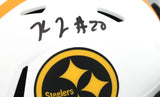 Kaleb Johnson Autographed Steelers Lunar Speed Mini Helmet - Beckett W Hologram