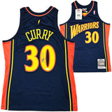 STEPHEN CURRY AUTOGRAPHED BLUE AUTHENTIC M&N 2009-10 WARRIORS ROOKIE JERSEY JSA