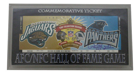 Bill Polian Autographed 1995 NFL Hall Of Fame Game Ticket Plaque BAS 32227