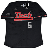 PATRICK MAHOMES SIGNED TEXAS TECH RED RAIDERS BLACK #5 ADIDAS BASEBALL JERSEY