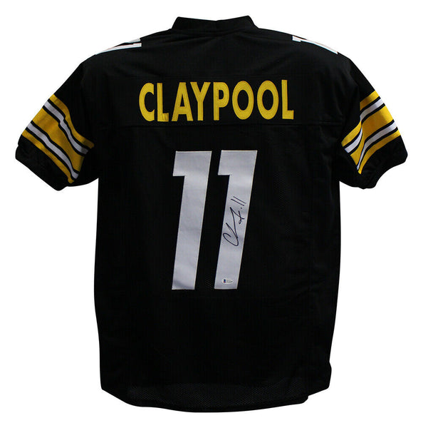 Chase Claypool Autographed/Signed Pro Style Black XL Jersey BAS 28141
