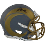 Davante Adams Autographed Los Angeles Rams Slate Mini Helmet Beckett WIT 55040