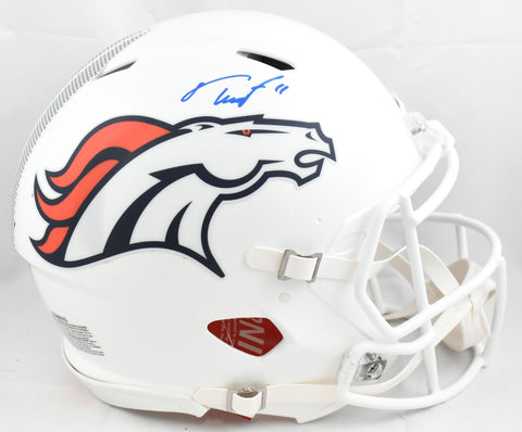 Troy Franklin Signed Broncos F/S Alt 24 Speed Authentic Helmet - Beckett W Holo