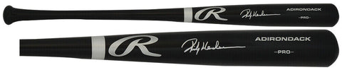 Rickey Henderson Signed Rawlings Pro Black Baseball Bat - (SCHWARTZ SPORTS COA)