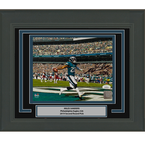Framed Autographed/Signed Miles Sanders Eagles 8x10 Photo JSA COA #2