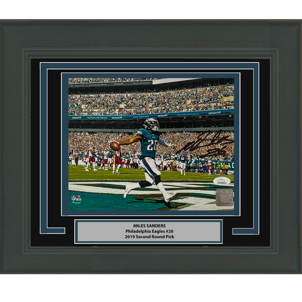 Framed Autographed/Signed Miles Sanders Eagles 8x10 Photo JSA COA #2