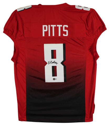 Kyle Pitts Authentic Signed Red Pro Cut Jersey BAS Witnessed #1W035627