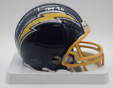 Charlie Joiner HOF Chargers Signed/Inscribed Mini Football Helmet JSA 211954