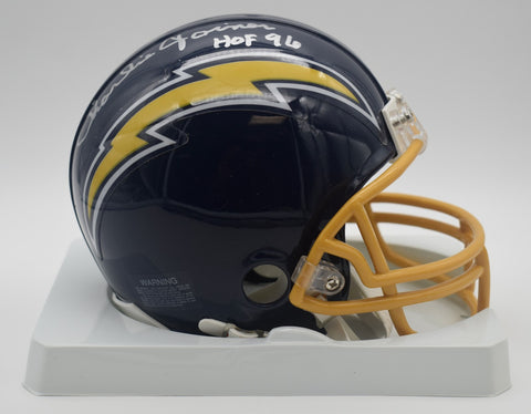 Charlie Joiner HOF Chargers Signed/Inscribed Mini Football Helmet JSA 211954