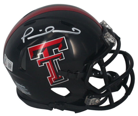 Patrick Mahomes Autographed Texas Tech Red Raiders Black Mini Helmet Beckett
