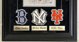 Duke Snider, Willie Mays, Mickey Mantle Autographed 8x10 Litho Framed PSA LOA