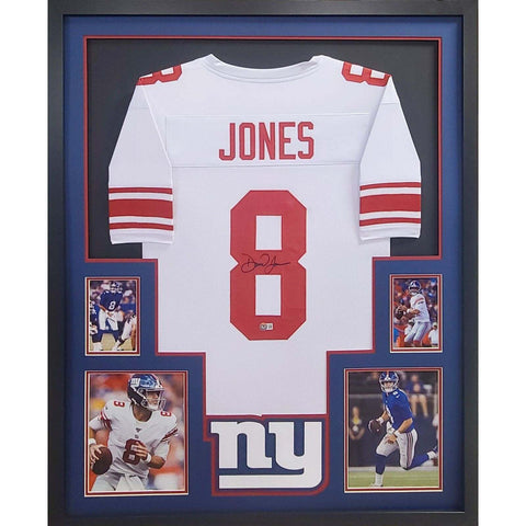 Daniel Jones Autographed Signed Framed New York Giants Jersey BECKETT