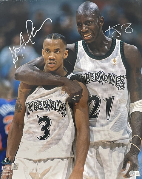 Kevin Garnett Stephon Marbury Autographed 16x20 Photo Beckett 43103