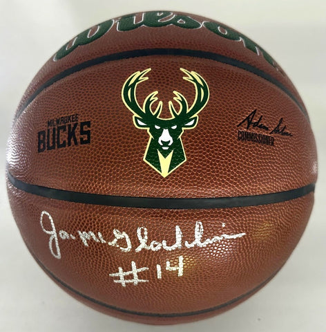 Bucks JON McGLOCKLIN Signed Full Size Wilson Replica BUCKS LOGO Basketball AUTO