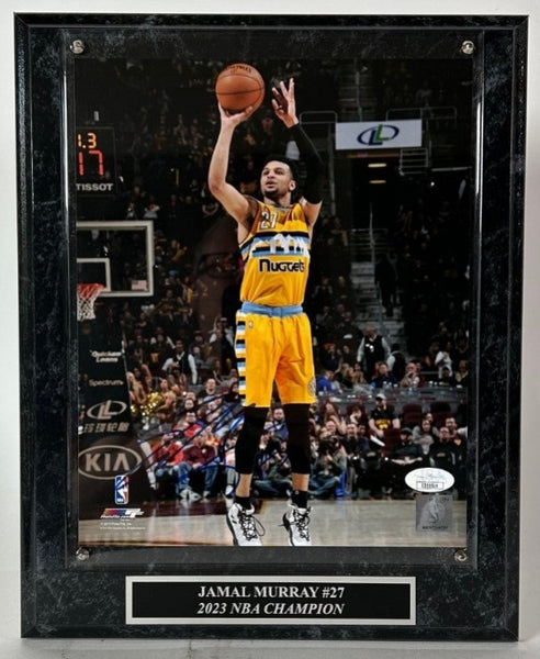 Jamal Murray Autographed Denver Nuggets 8x10 Photo with Plaque JSA COA